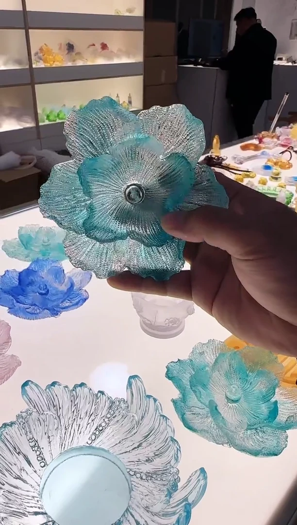 手工艺品琉璃天青色香插