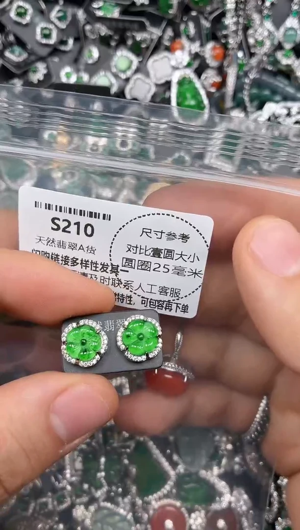 颈饰未镶嵌翡翠S210耳钉