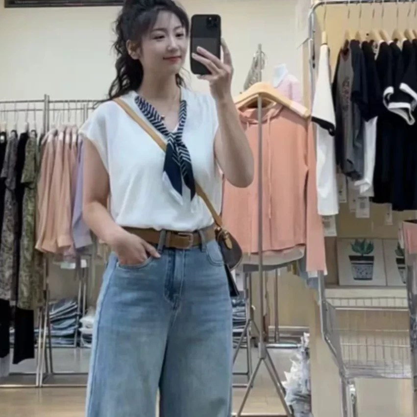 【香香】70717#夏新款冰丝针织T恤小衫上衣