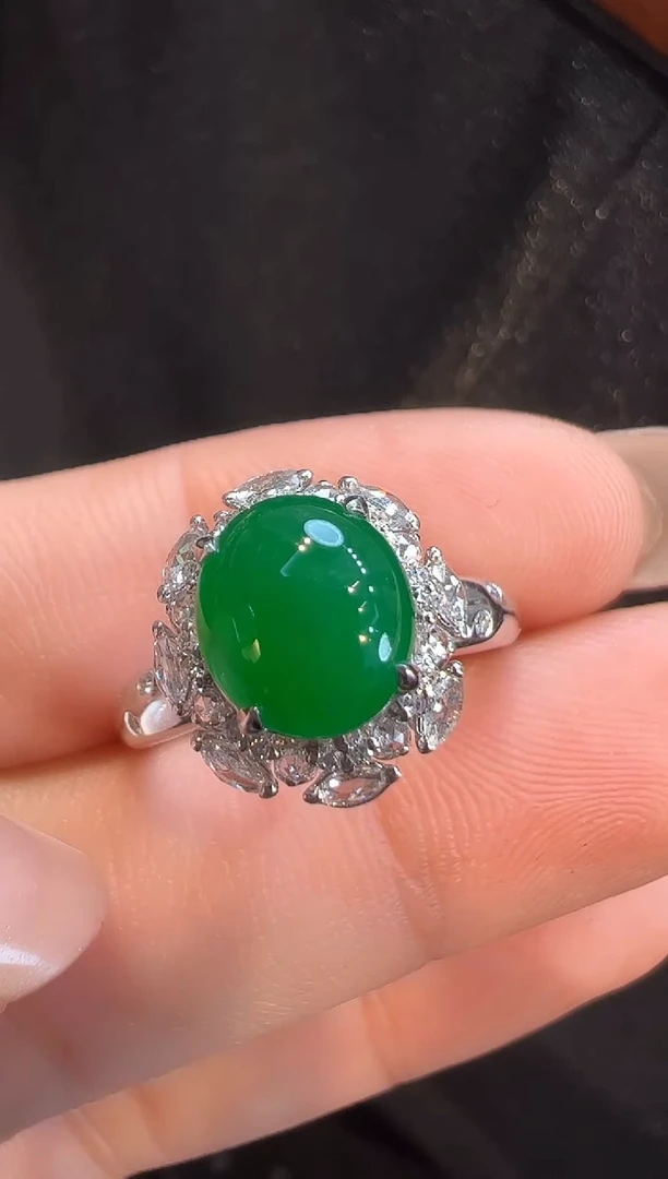 18K金镶嵌戒指翡翠AL6戒指