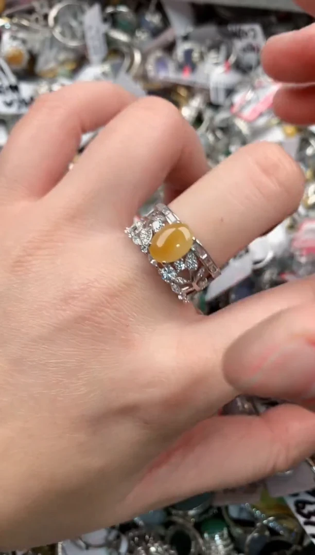 银S925镶嵌戒指翡翠888                9