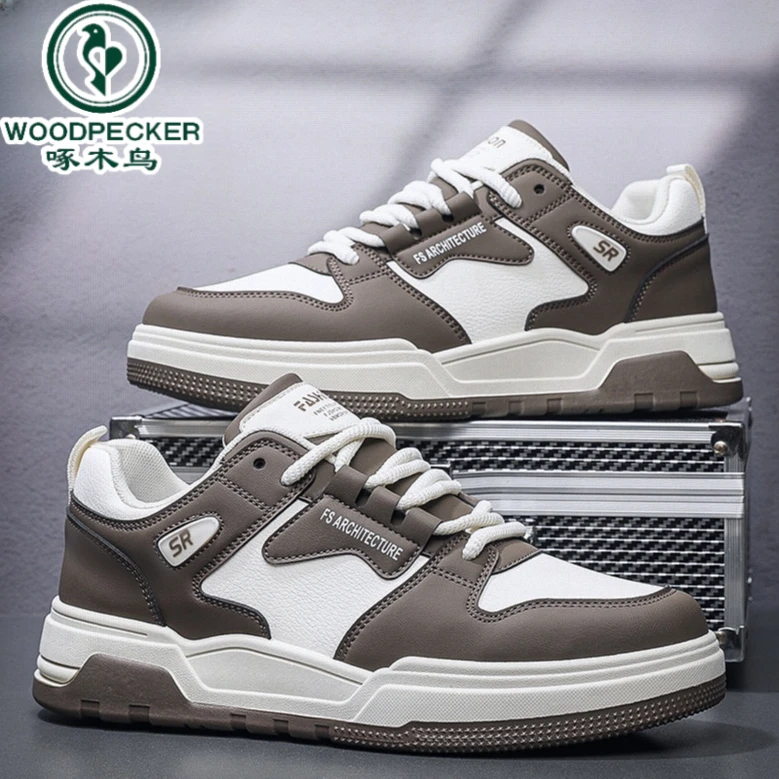 【正品】啄木鸟休闲厚底板鞋春秋季休闲运动男士男款鞋子男士休闲鞋