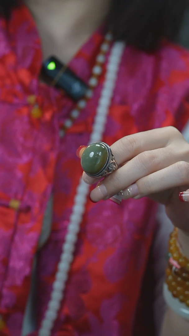 【闪购商品】和田玉戒指银S925镶嵌戒指