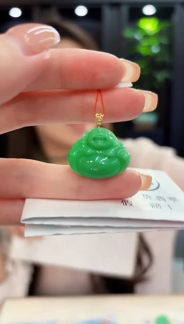 吊坠(不含链)18K金镶嵌翡翠 缅料A货/支持复检/一件