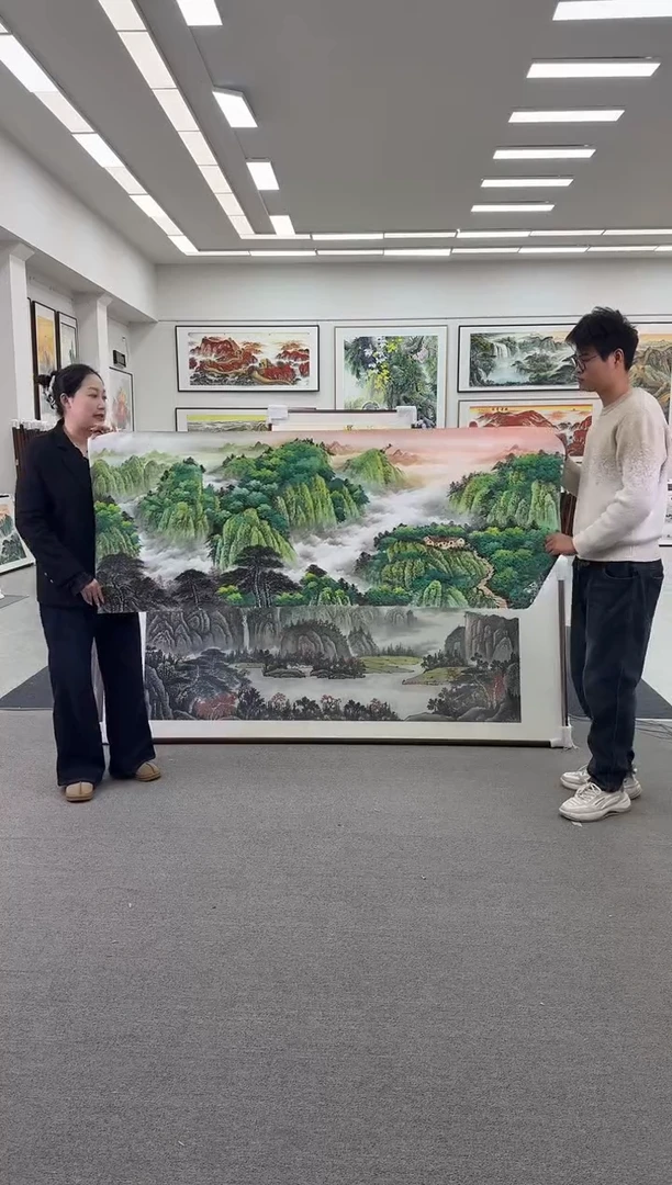 国画手绘  219*88  江山揽胜