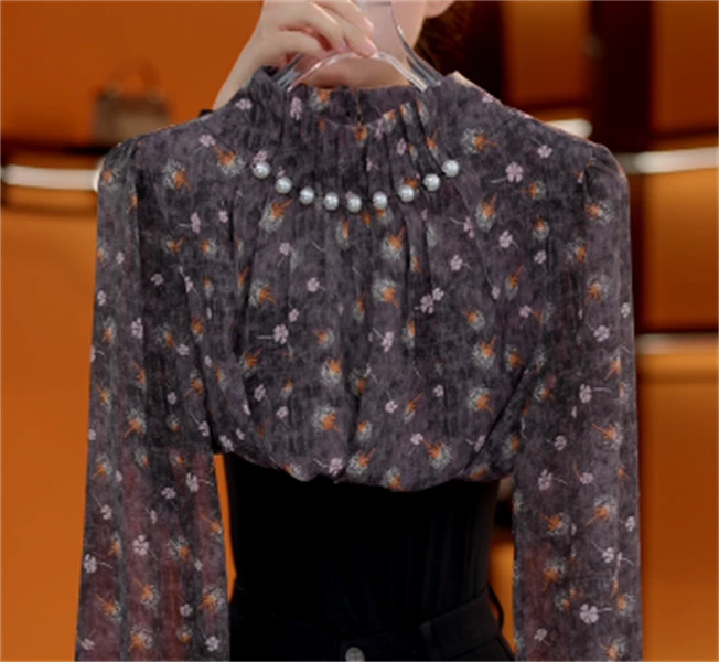 2025新款原版正品春夏季时尚衬衫气质显瘦高端贵气钉珠上衣