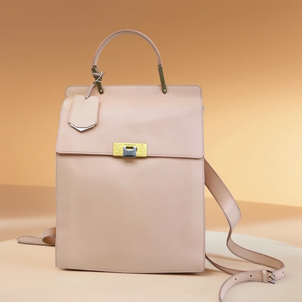 95新 Balenciaga/巴黎世家 粉色双肩包 1704 4781