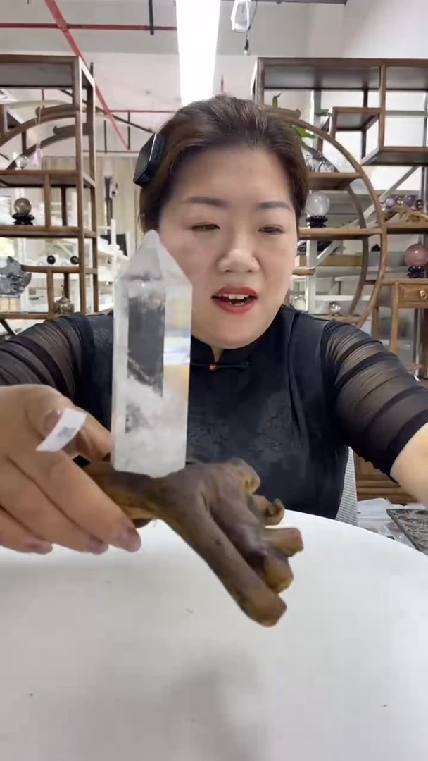 水晶珠宝半成品未镶嵌白水晶柱子D60