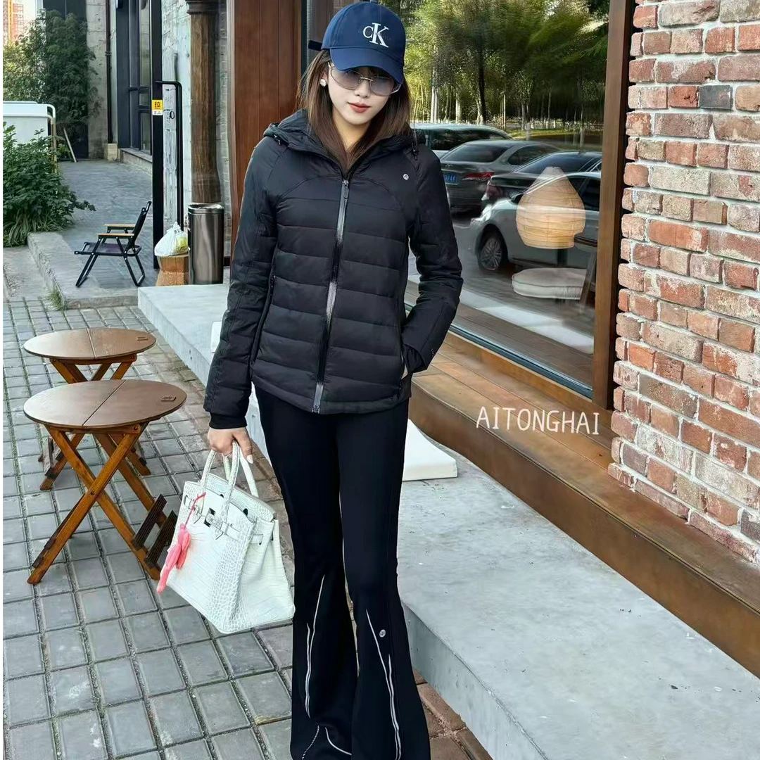 【爱桐海】冬季白鸭绒女款三防面料修身显瘦定制拉链薄款羽绒服882