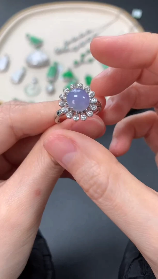 【闪购商品】翡翠戒指18K金镶嵌6500戒指