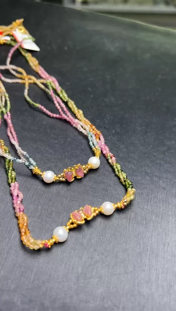 未镶嵌项链碧玺多样性发一碧玺项链 M20541