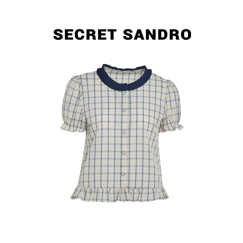 【蓝格子】Secret Sandro 楚楚 上衣  S55287112C