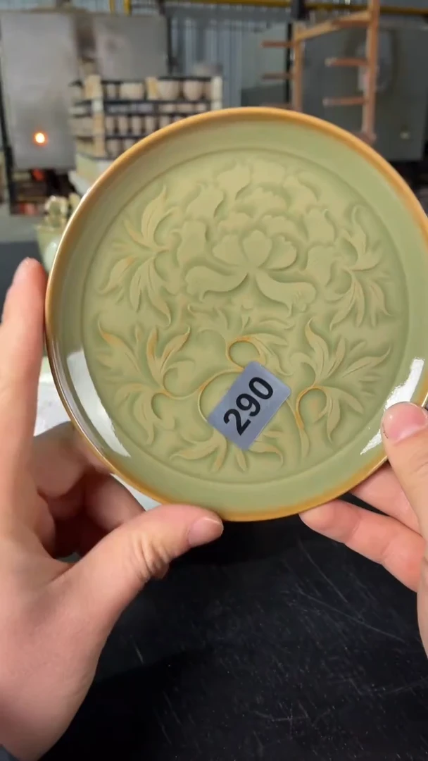 耀州窑仰山牡丹壶承微瑕290