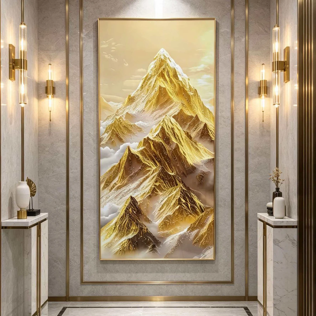 A272金山晶瓷带钻肌理沙发客厅背景玄关走廊装饰画日照金山80160