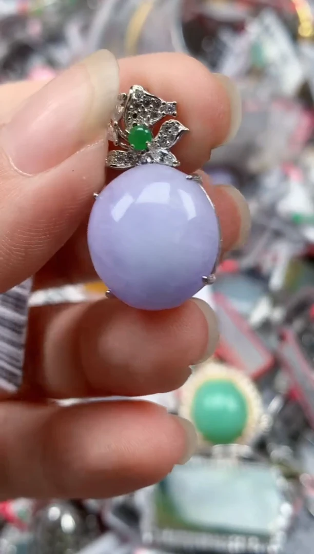 银S925镶嵌戒指翡翠天然A货缅甸翡翠