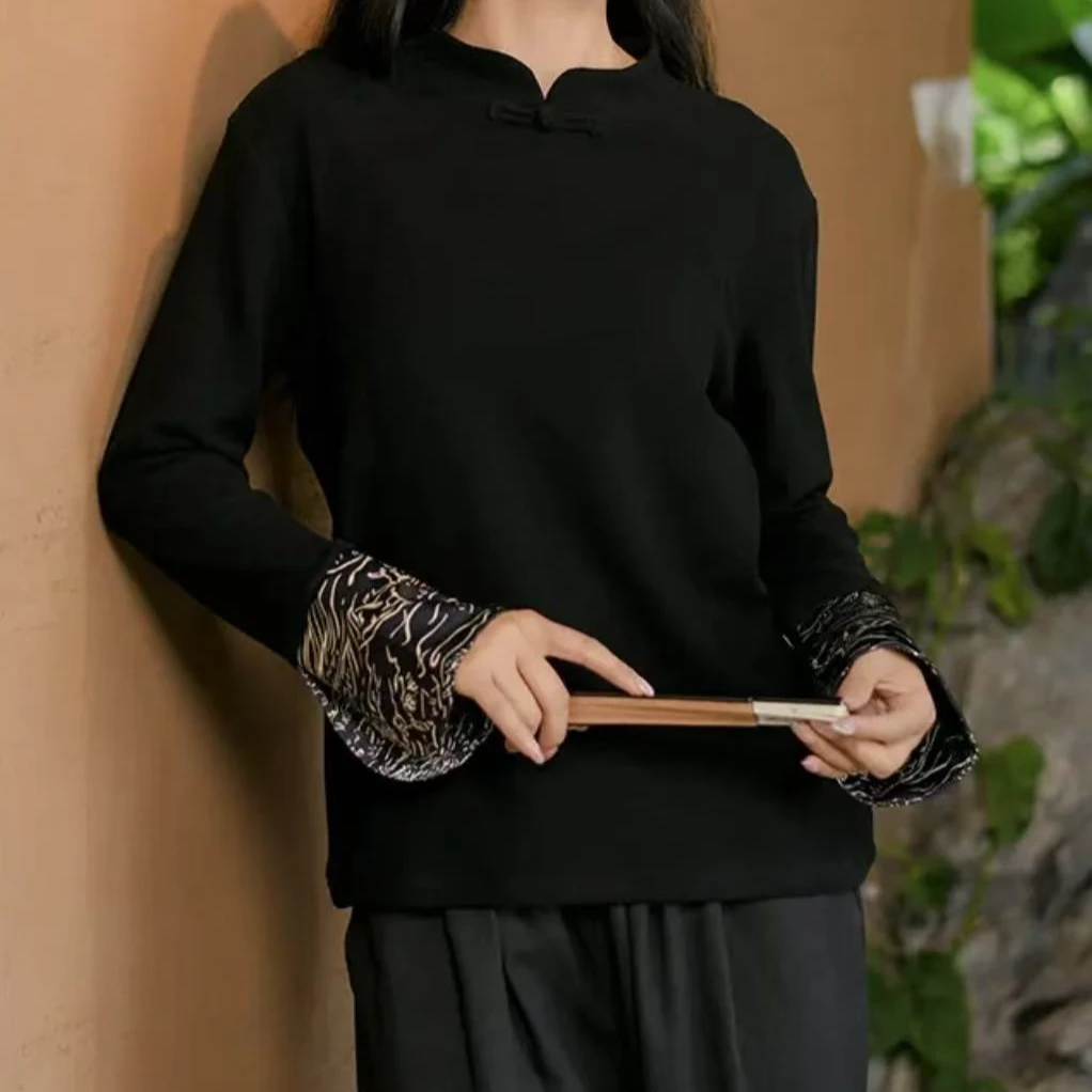 复古圆领打底衬衫