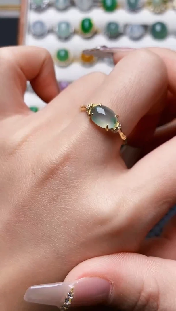 银S925镶嵌戒指翡翠1784