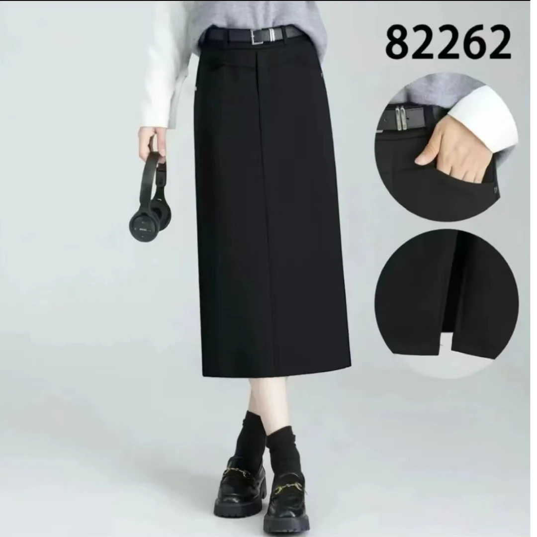 2025早春新款时尚半身裙减龄修身女a字裙百搭显瘦中长款休闲裙