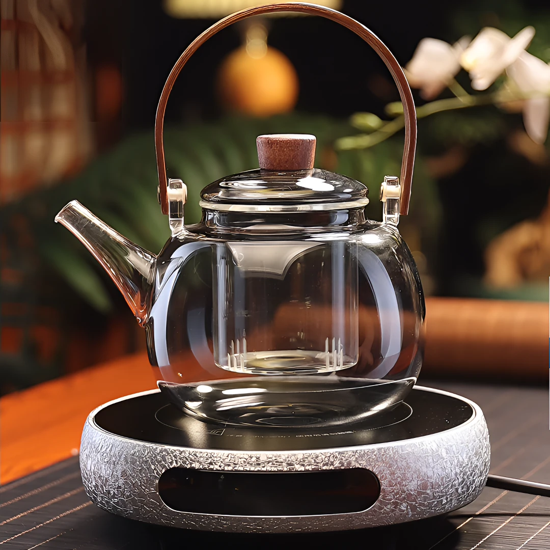 新款高硼硅玻璃提梁壶煮茶壶养生壶电陶炉煮茶大容量茶水分离茶具