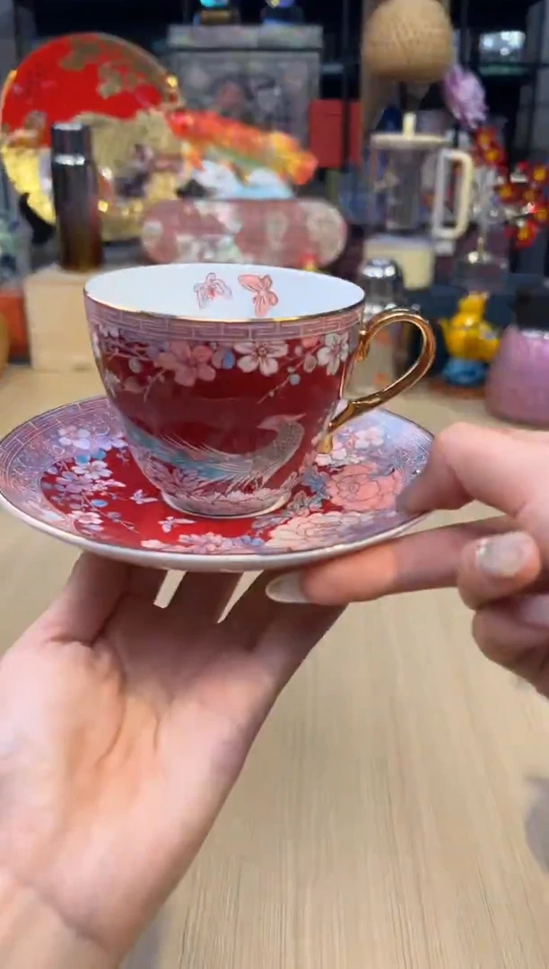 156灵羽和鸣咖啡杯-红色