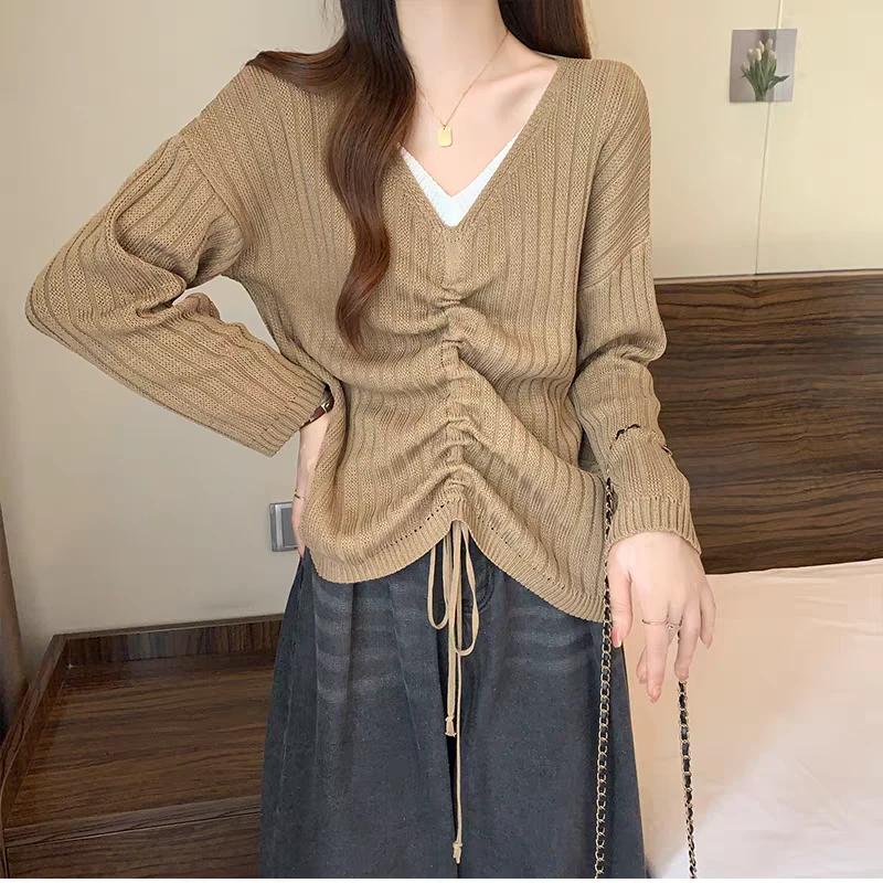 MANNI 修身型套头款百搭毛针织衫8849