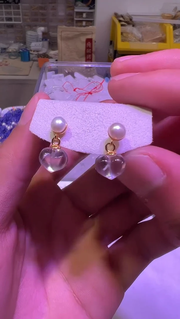 水晶耳饰银S925镶嵌水晶耳饰 多样性发一