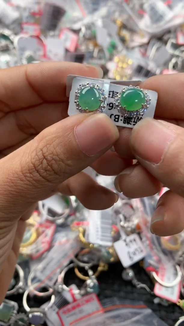 银S925镶嵌戒指翡翠14                2