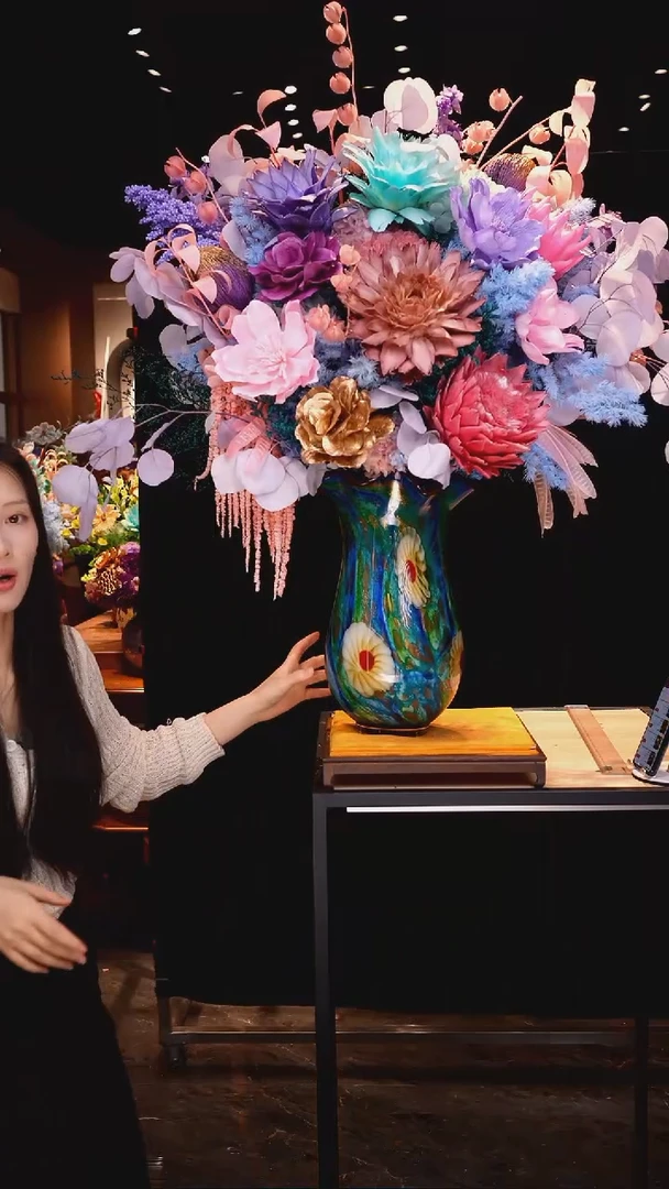 琉璃瓶手工花器花束空运包邮送货上门-以图片为准