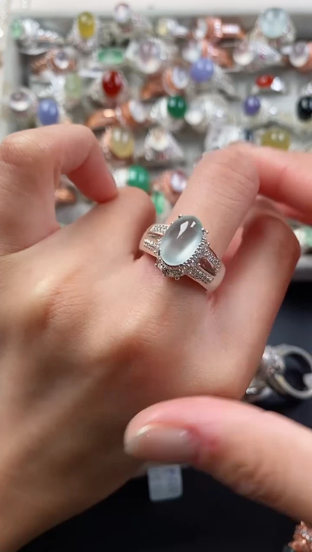 未镶嵌戒指翡翠缅甸天然A货翡翠44  4-5