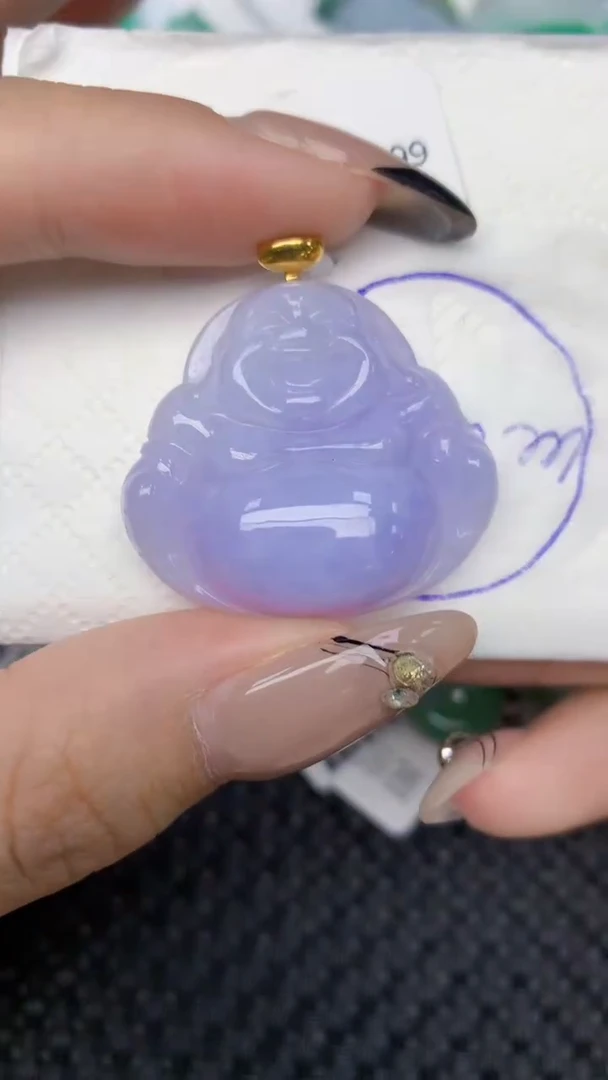 颈饰18K金镶嵌翡翠天然缅甸翡翠a货百元以上9元证书费自理