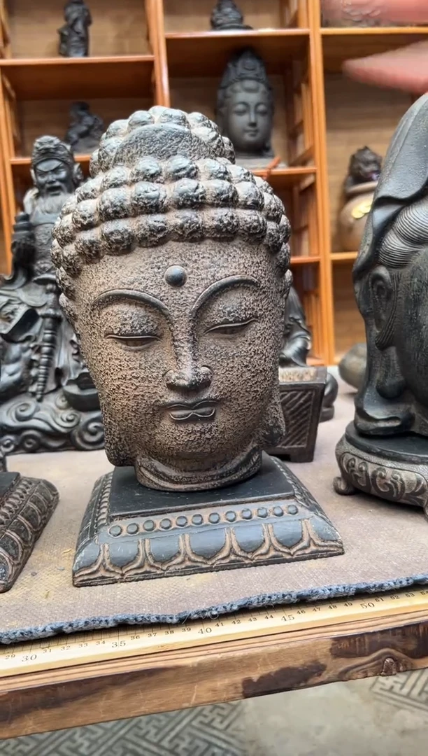 陶土【火山泥】大佛首+莲花底座