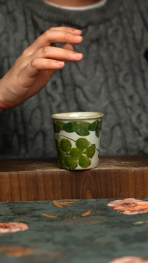 杯釉下彩手工手绘同款陶器