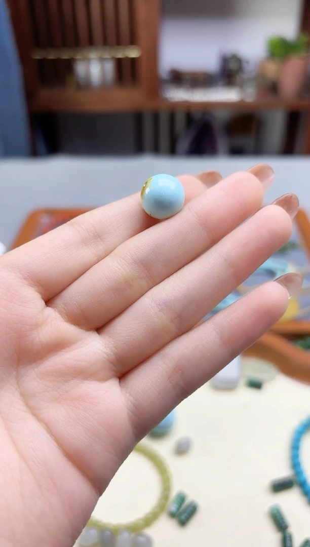 未镶嵌绿松石挂件松石单珠配饰12mm+SH