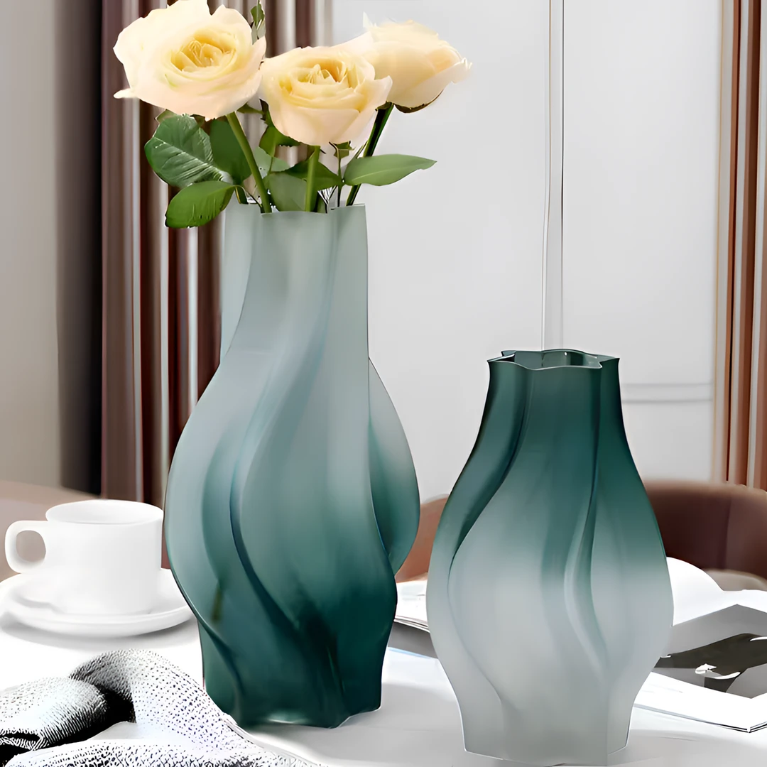 旗舰正品北欧简约风玻璃创意鲜花专用花瓶客厅卧室百合花磨砂渐变