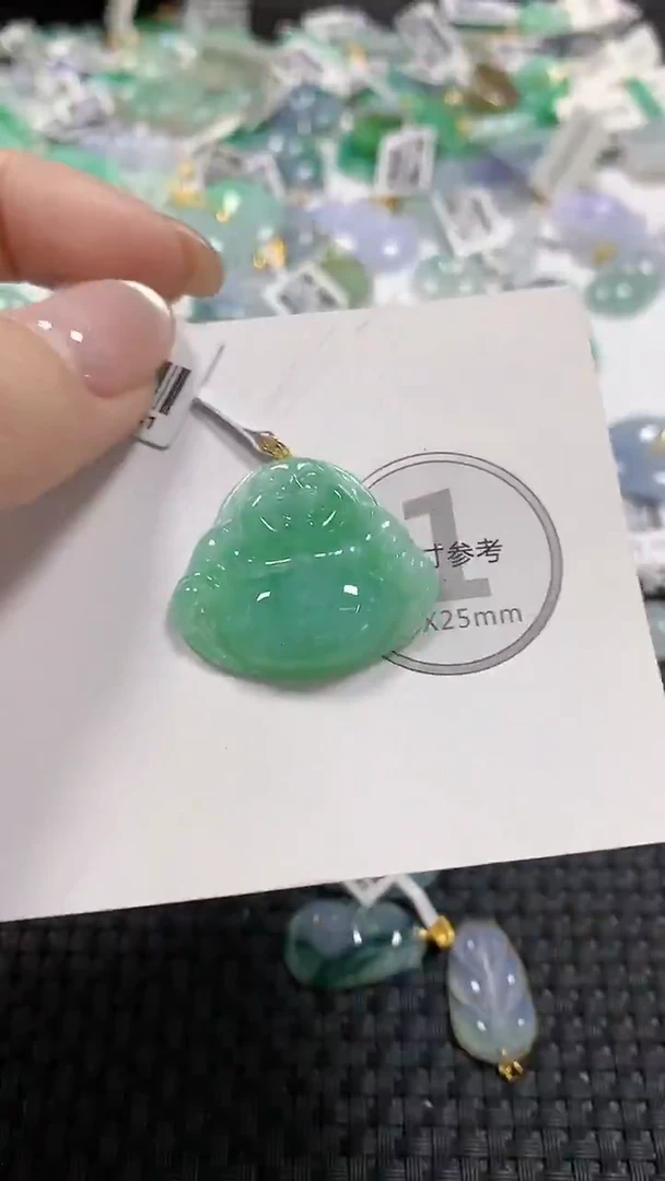 颈饰18K金镶嵌翡翠天然缅甸翡翠a货百元以上9元证书费自理