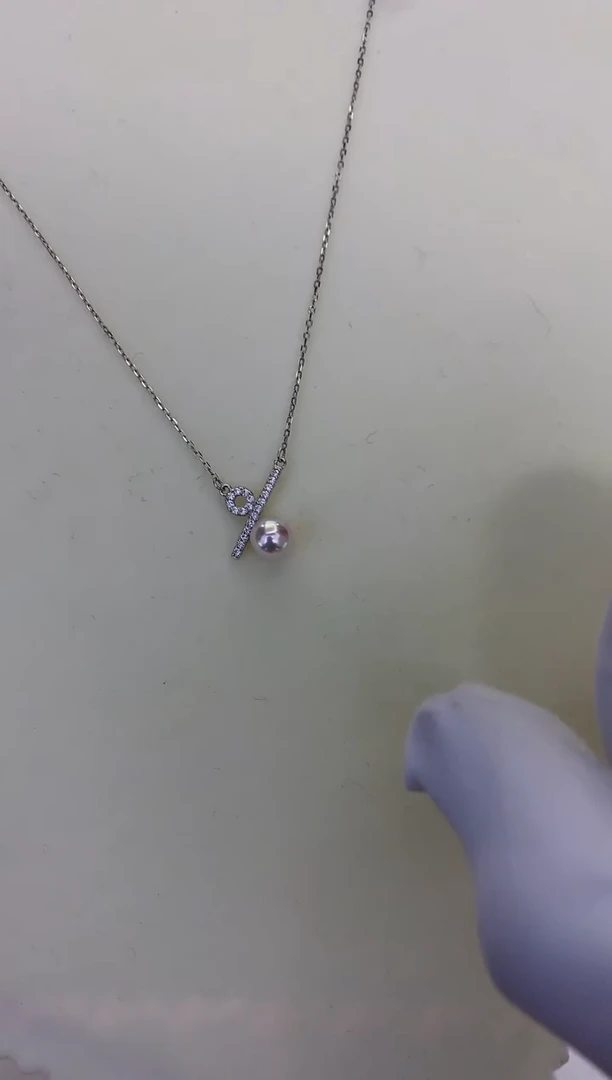 银S925镶嵌DA海水珍珠 GD087 套链 6-7