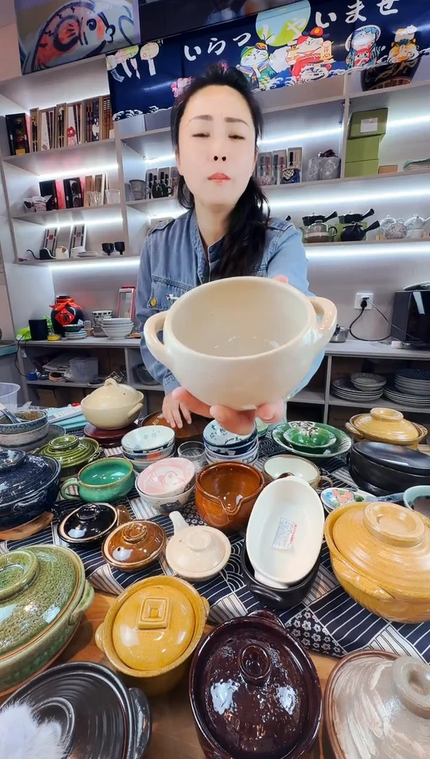 日本进口伊贺烧双耳碗
