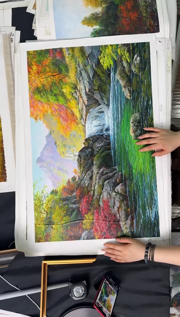 油画【原创·保真·带证书】朝鲜画家纯手绘油画--顺丰包邮--