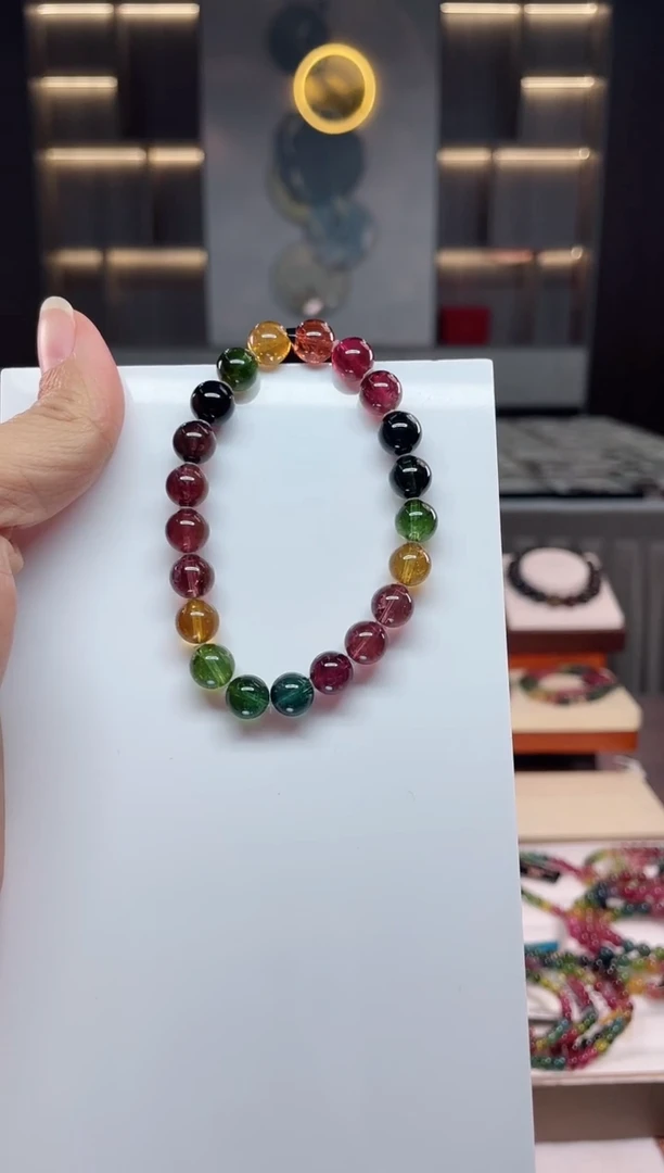 未镶嵌老矿碧玺单圈手串8mm+碧玺（多样性发一条）Q