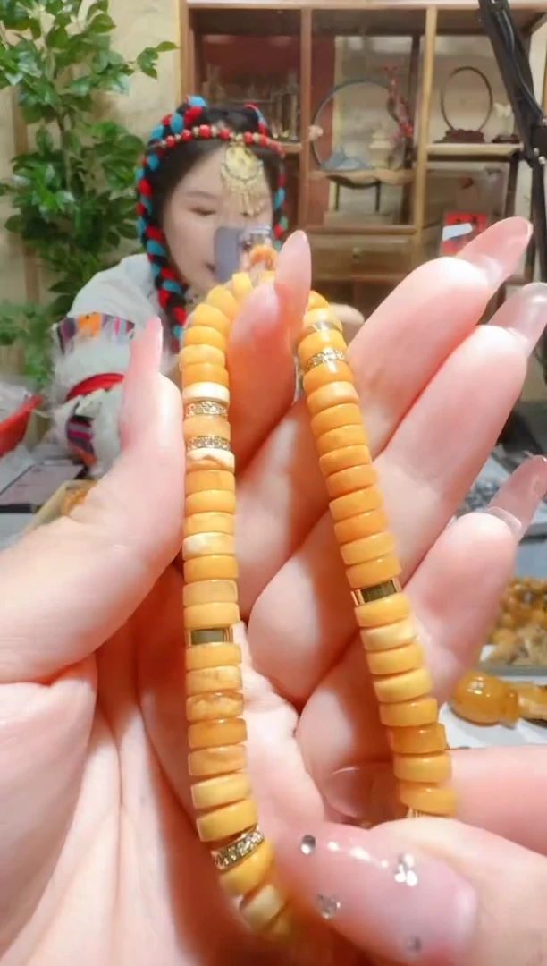 蜜蜡颈饰未镶嵌9750天然蜜蜡珠宝奇石全都保真