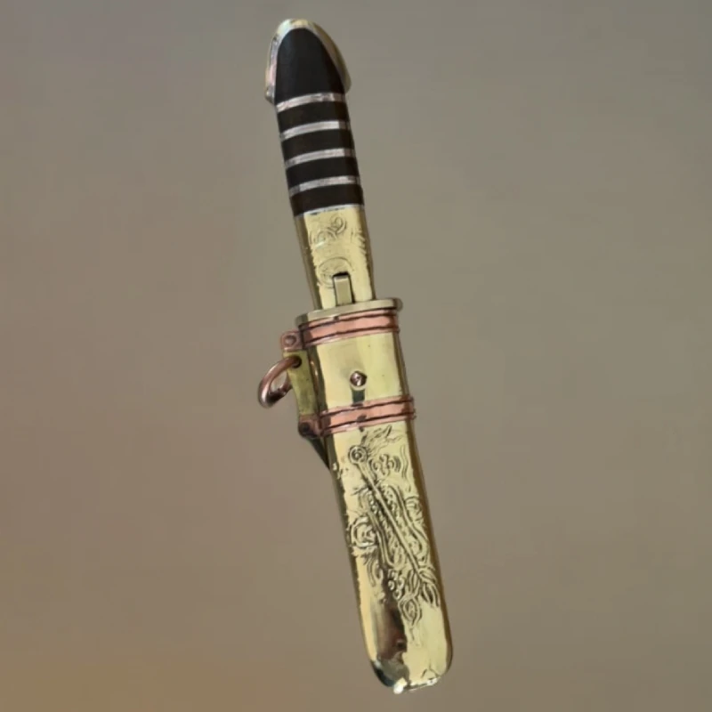 精品黄铜五寸小番龙收藏吃肉刀