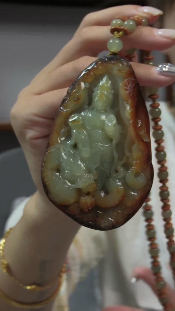 颈饰未镶嵌和田玉观音