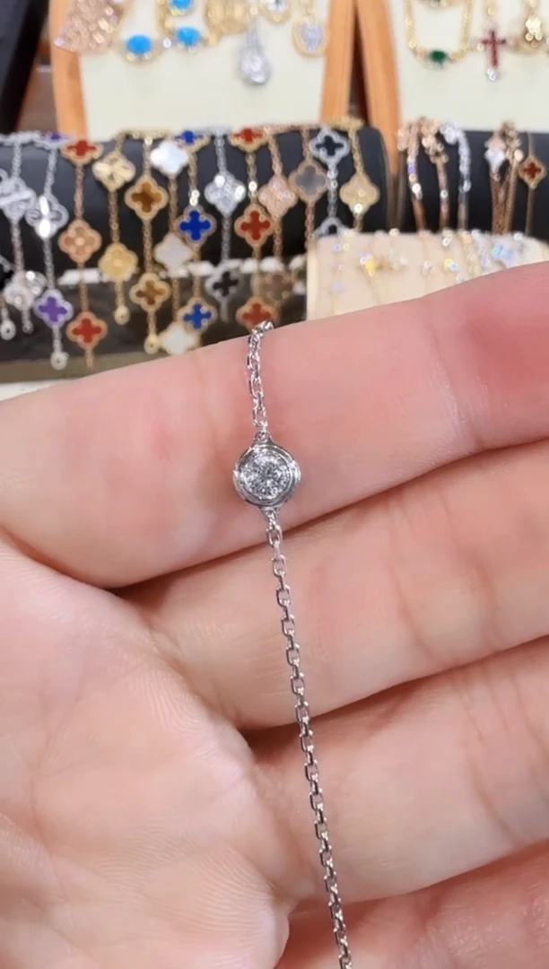 铂Pt950镶嵌实验室培育钻石手链