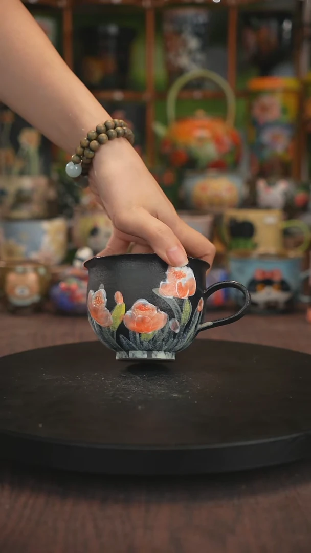 紫砂油画手绘釉下彩