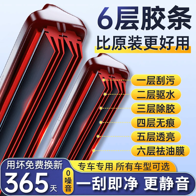 适用99%本田车系CRV六层胶条雨刮器XRV雅阁飞度艾力绅思域雨刷