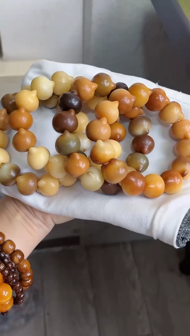 菩提根/象牙果手串v71干磨猫猫头20瑕疵不补随机