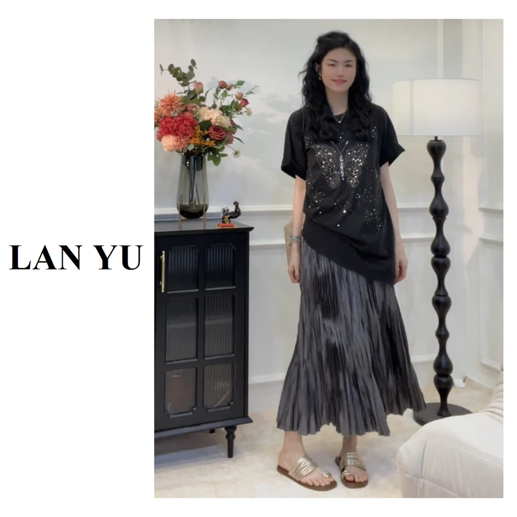 裙长82公分起步~肌理感半身裙春夏新款大码显瘦裙子