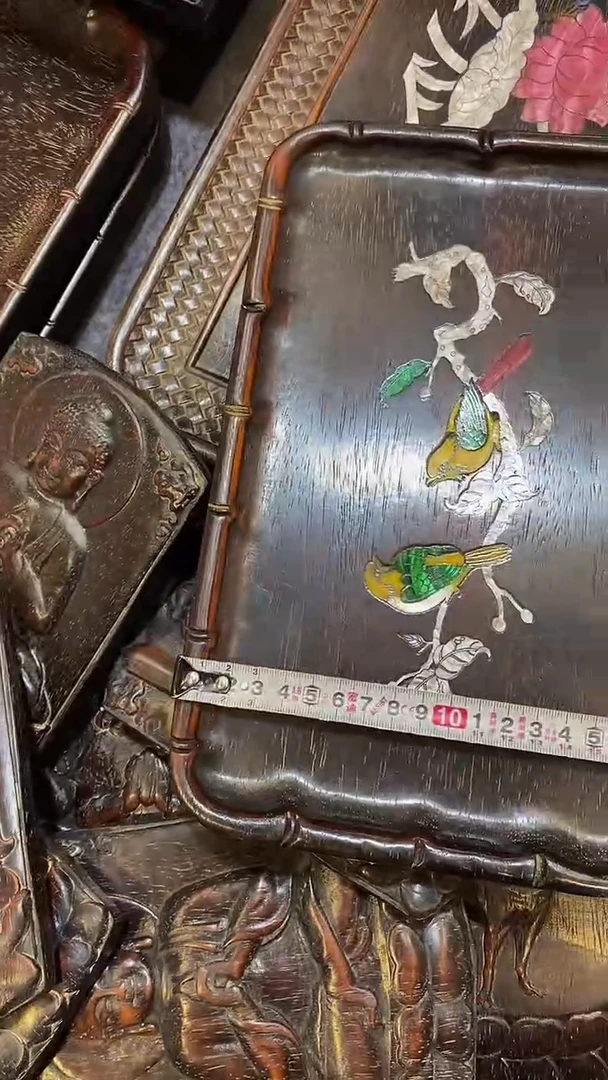 木紫檀雕刻一物一拍