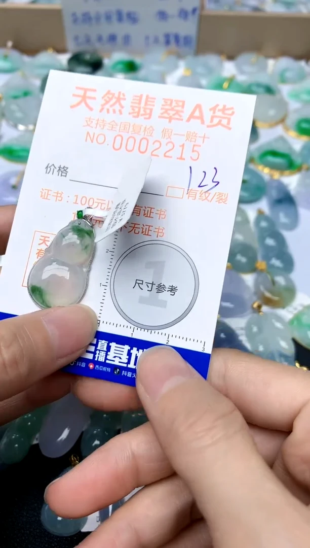 【闪购商品】翡翠颈饰18K金镶嵌123天然A货翡翠