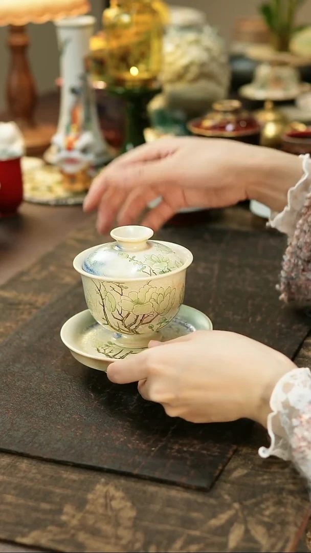 景德镇陶瓷杯碗柴烧多人